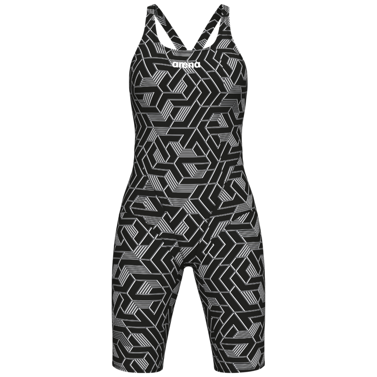 Costum inot dama Arena Printed Full Body-Negru/Alb-34