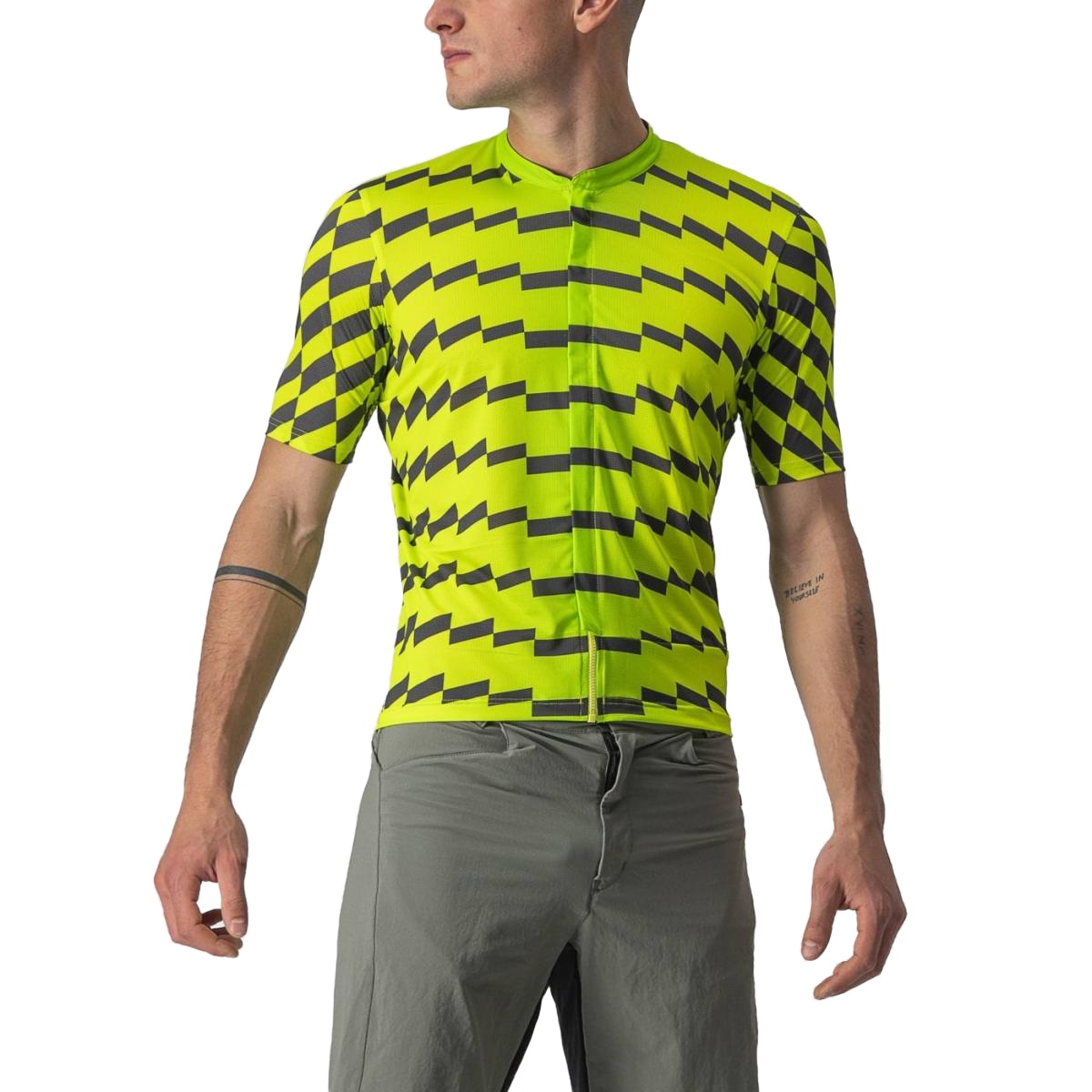 Tricou ciclism barbati Castelli Unlimited Sterrato-Lime-S