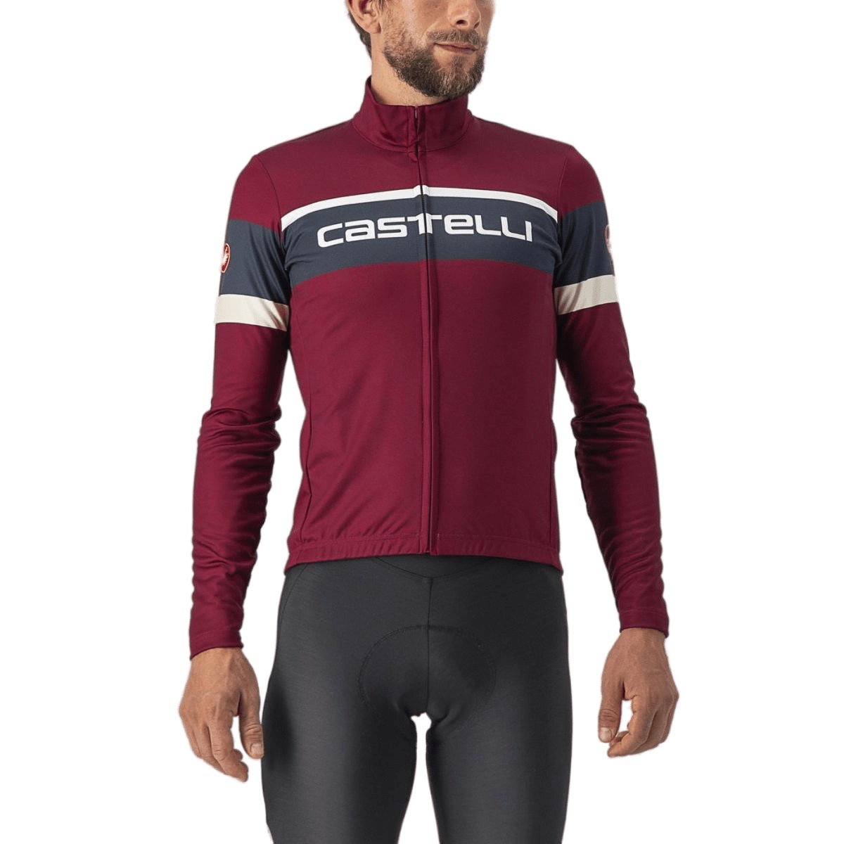Bluza ciclism barbati Castelli Passista-Visiniu/Bleumarin-S