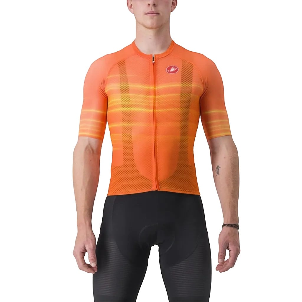 Tricou ciclism barbati Castelli Climber's 3.0 SL2-Portocaliu-S