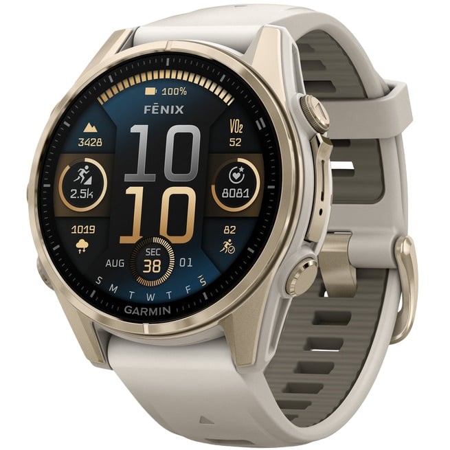 Ceas Garmin Fenix 8 Amoled Sapphire 43mm Soft Gold
