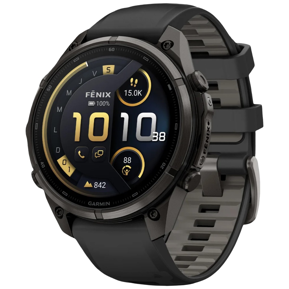 Ceas Garmin Fenix 9 PRO AMOLED inReach - 47 mm-Carbon gray DLC titanium with black/pebble gray