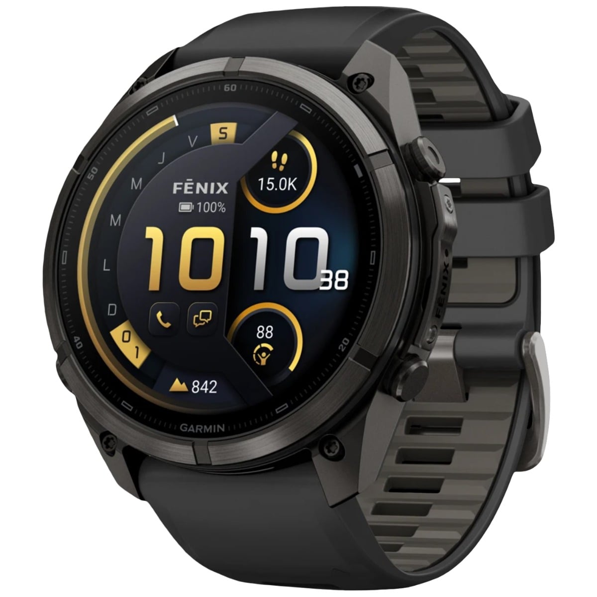 Ceas Garmin Fenix 9 PRO AMOLED inReach - 51 mm-Carbon gray DLC titanium with black/pebble gray