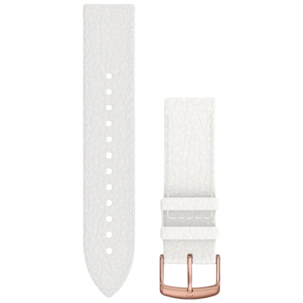 Curea piele ceas Garmin Vivoactive/ Vivomove/ Forerunner/ Approach 20 mm-Alb/Aramiu