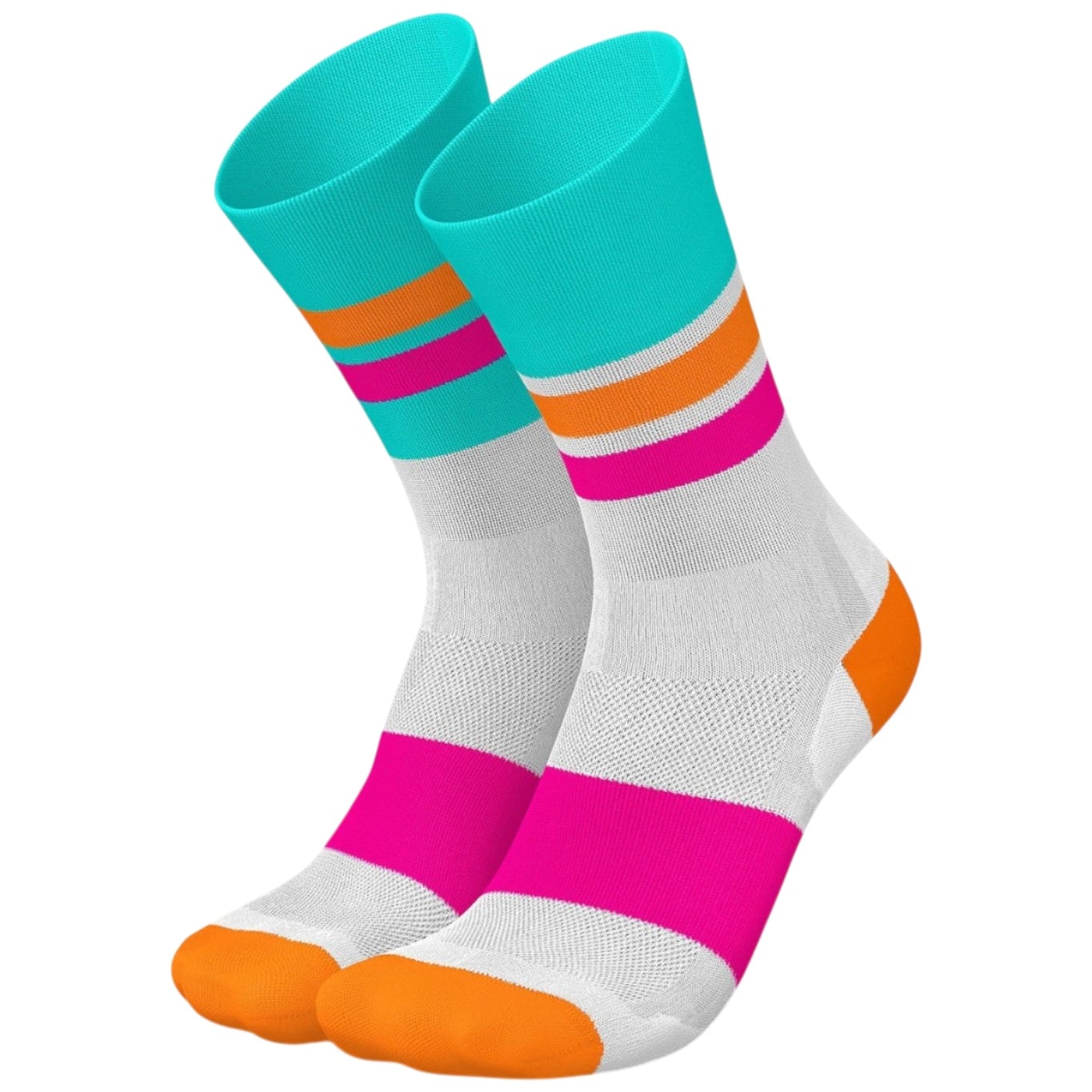 Sosete alergare/ciclism Incylence Ultralight Tracks-Alb/Multicolor-35-38