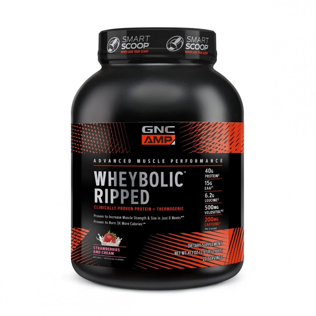 Proteina GNC din Zer cu Aroma de Capsuni Ripped 1166g