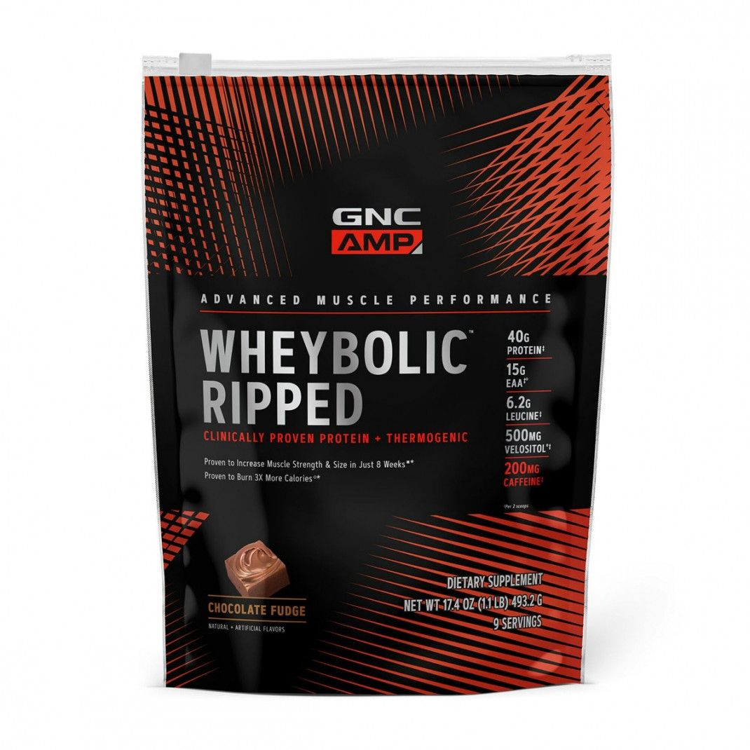 Proteina din Zer GNC AMP Wheybolic Ripped, cu Aroma de Ciocolata, 493.2 g