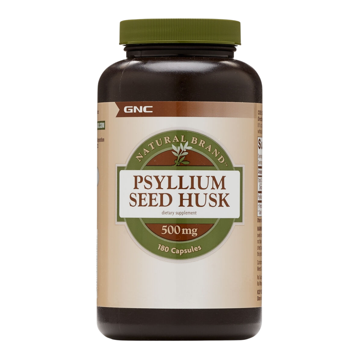 GNC Natural Brand Psyllium Seed Husk 500 mg, Seminte de Psyllium Decordicate, 180 cps