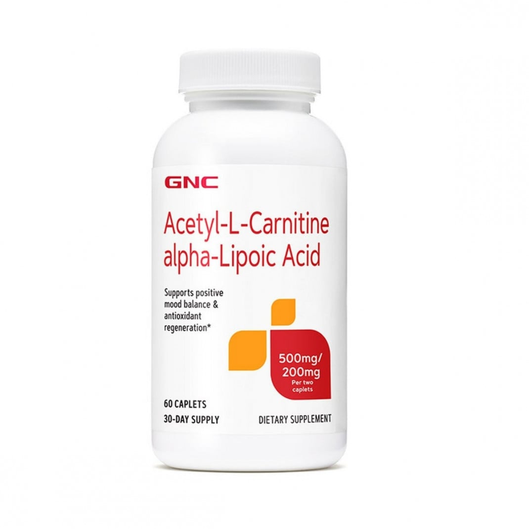 Supliment alimentar GNC Acetil-L-Carnitina 500 mg si Acid Alfa-Lipoic 200 mg