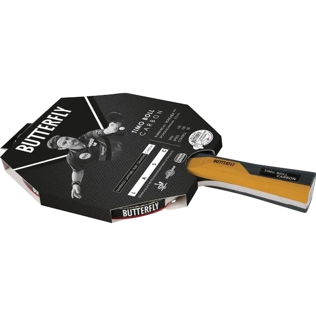 Paleta tenis de masa Butterfly Timo Boll Carbon, maner concav