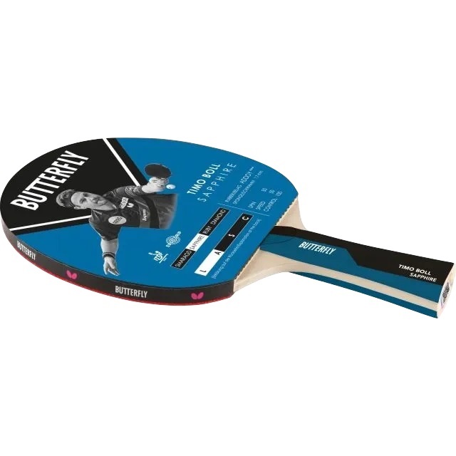 Paleta tenis de masa Butterfly Timo Boll Sapphire, maner concav
