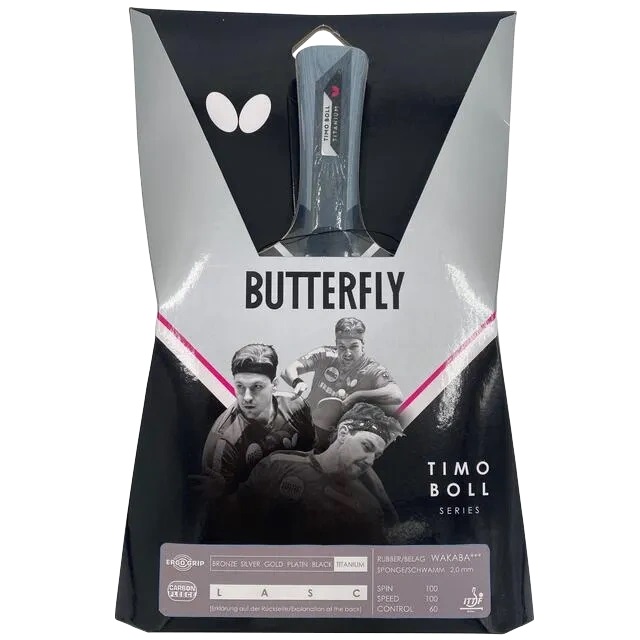 Paleta tenis de masa Butterfly Timo Boll Titanium, maner concav