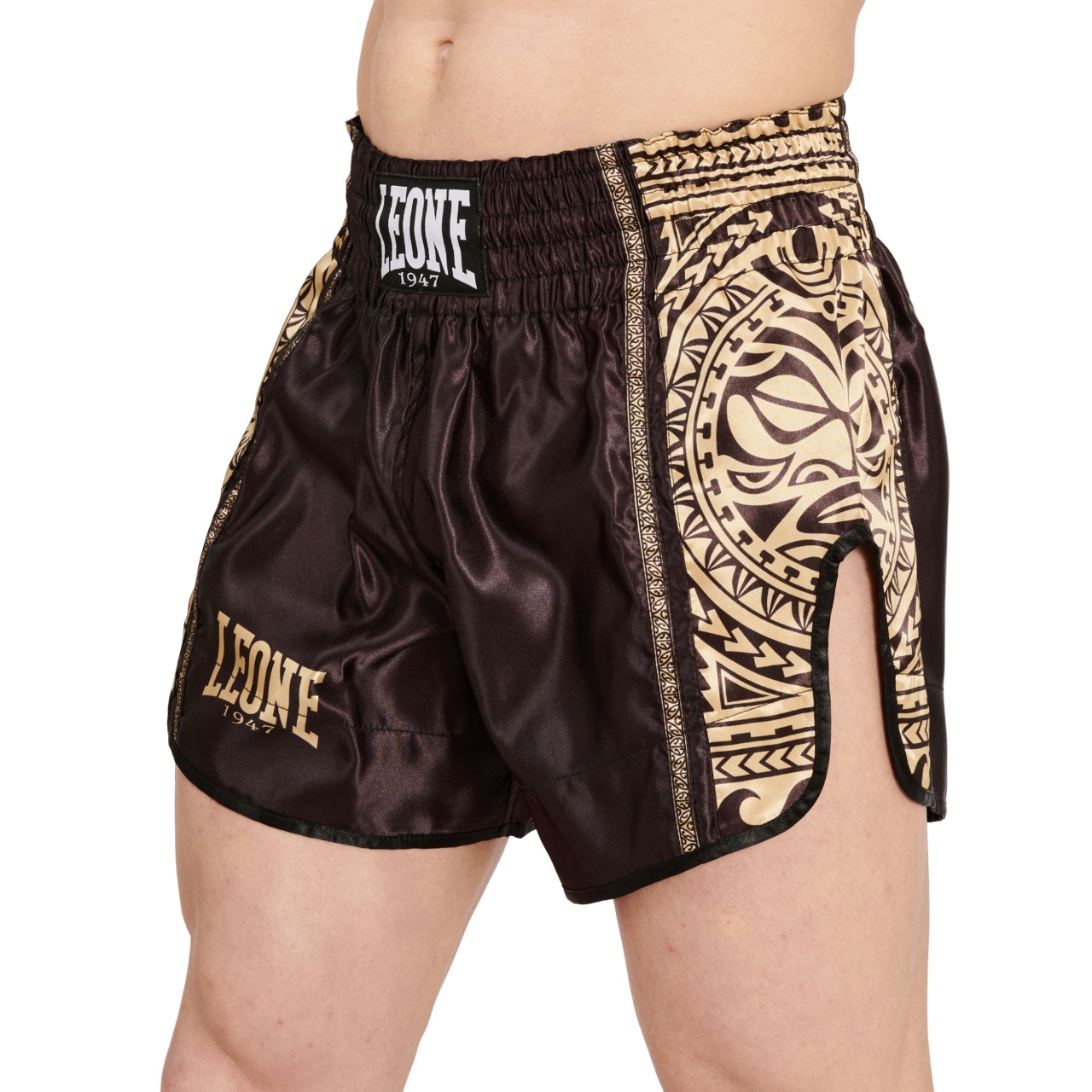 Sort Muay Thai Leone Haka-Negru/Auriu-S