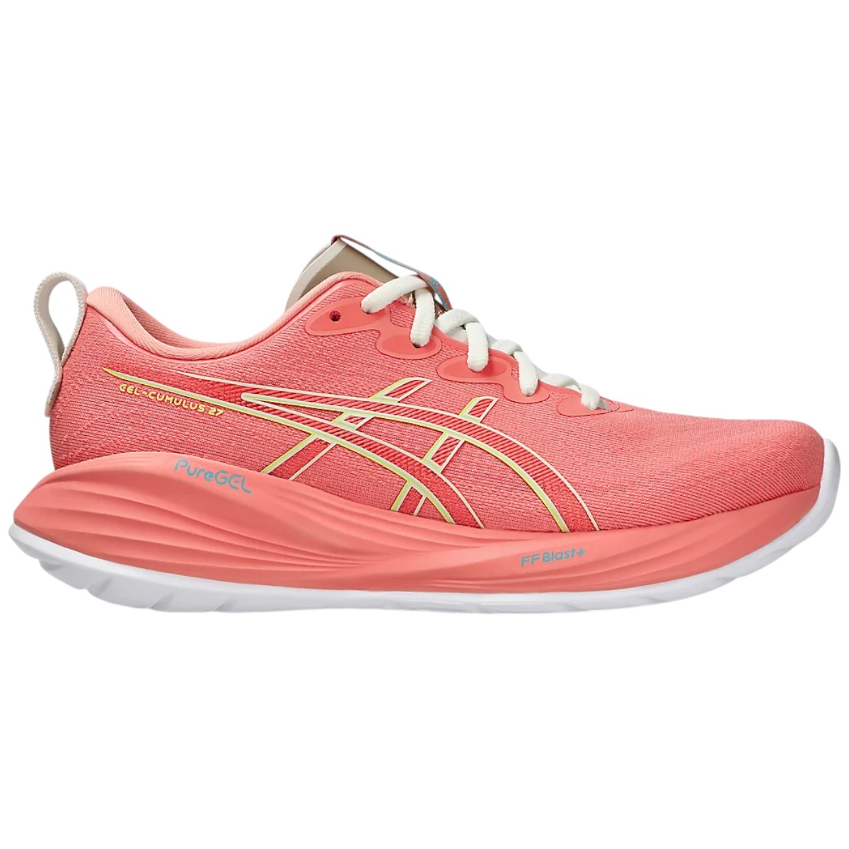 Pantofi alergare dama Asics Gel-Cumulus 27 SS 2025-Corai/Alb-37