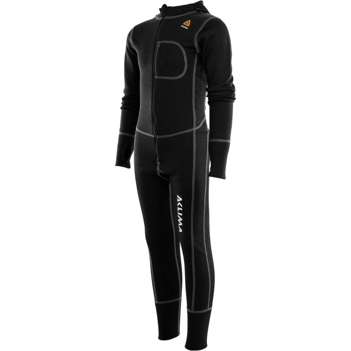 Combinezon merino copii outdoor Aclima WarmWool Overall-Negru-130 cm