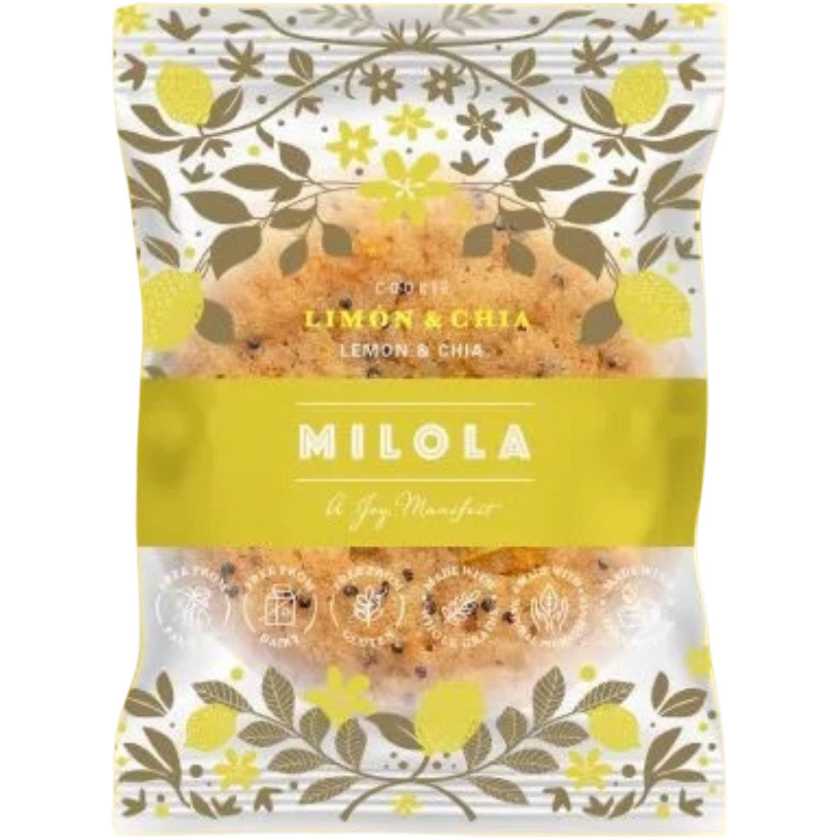 Biscuit cu lamaie si seminte de chia fara gluten, Milola, 50g