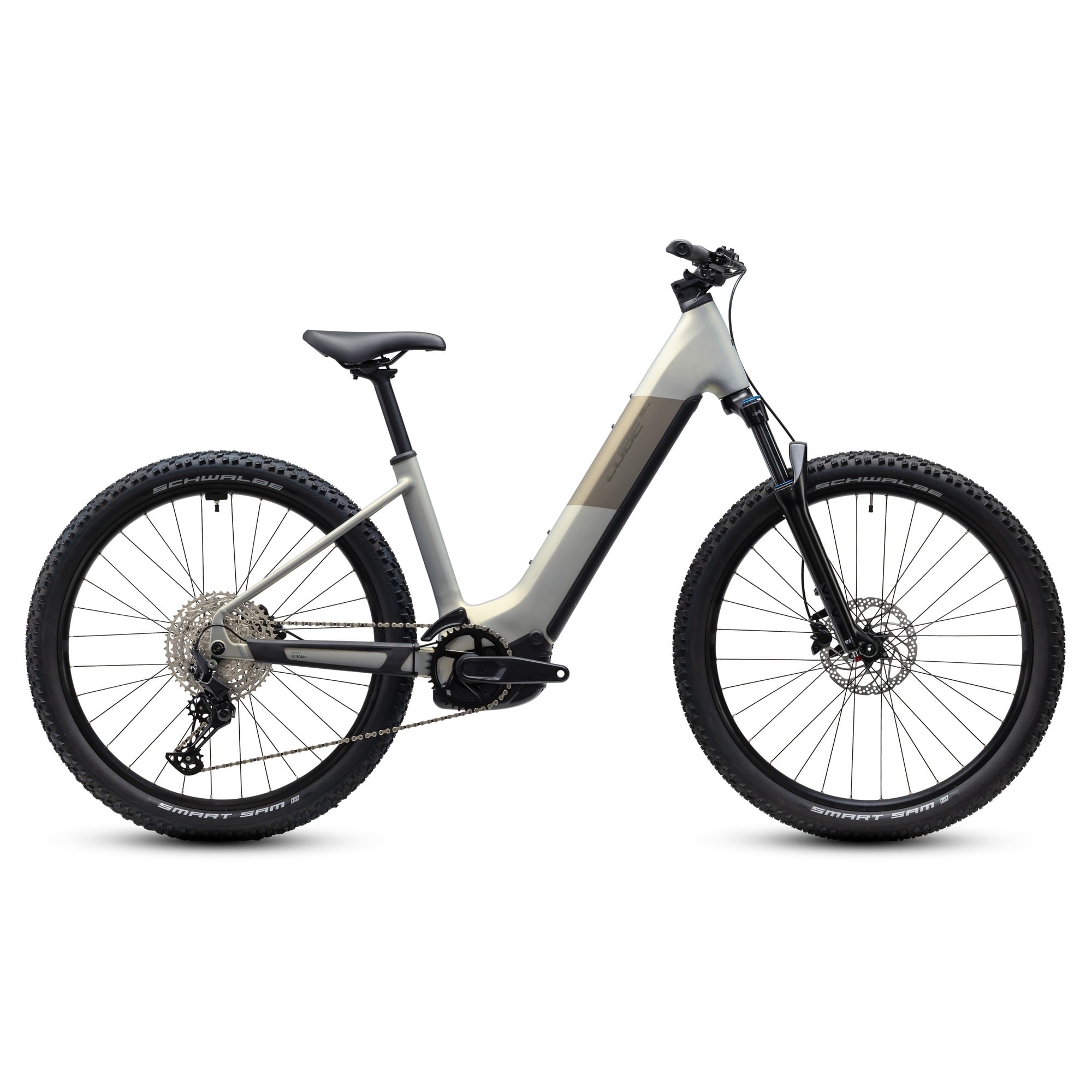 BICICLETA ELECTRICA CUBE REACTION HYBRID ONE 720 EASY ENTRY-Argintiu-S