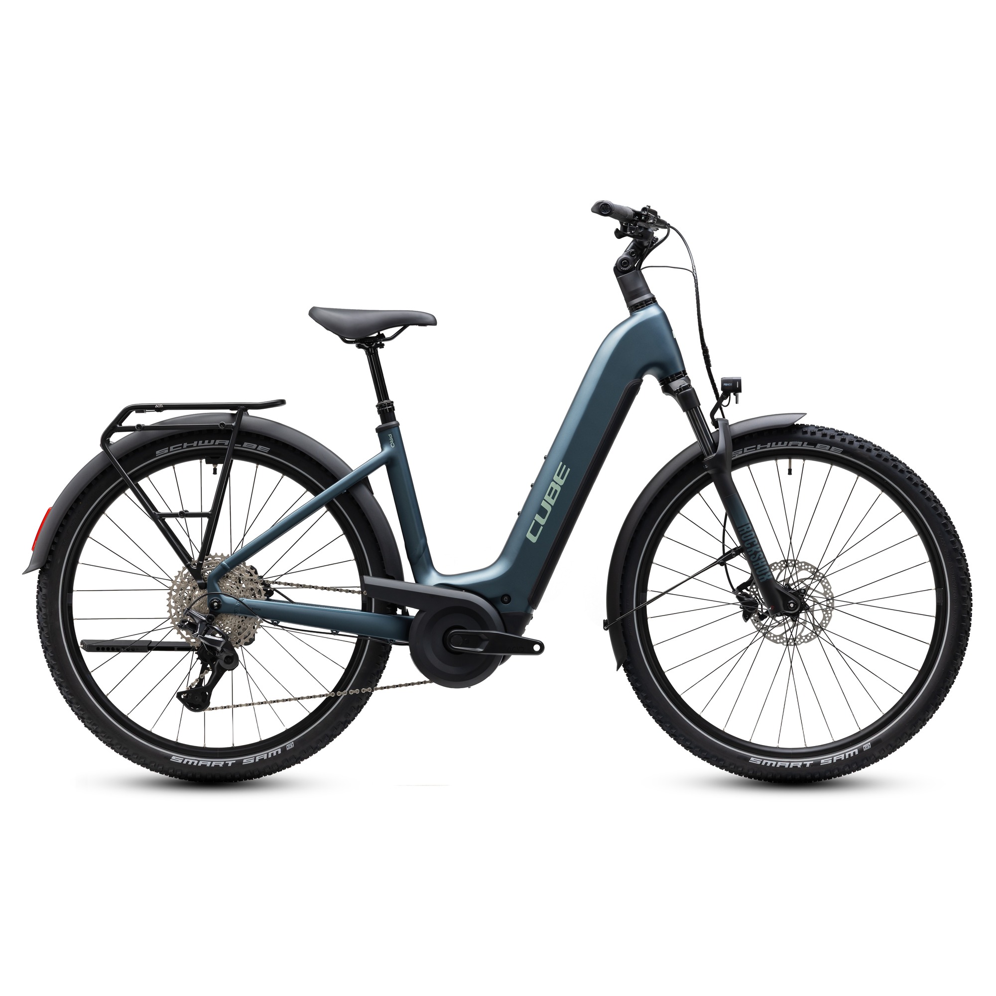 BICICLETA ELECTRICA CUBE NURIDE HYBRID PRO 800 EASY ENTRY-Albastru-46 cm