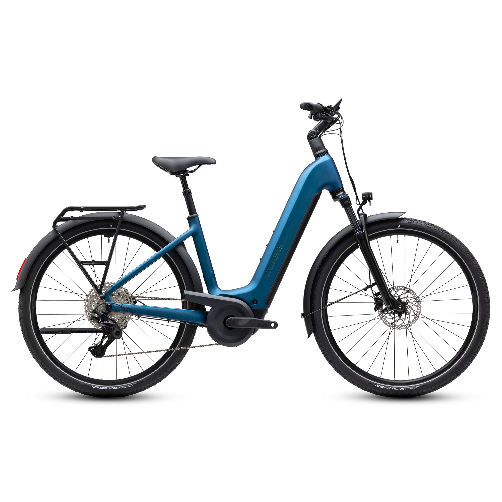 BICICLETA ELECTRICA CUBE TOURING HYBRID PRO 800 EASY ENTRY-Albastru-50 cm