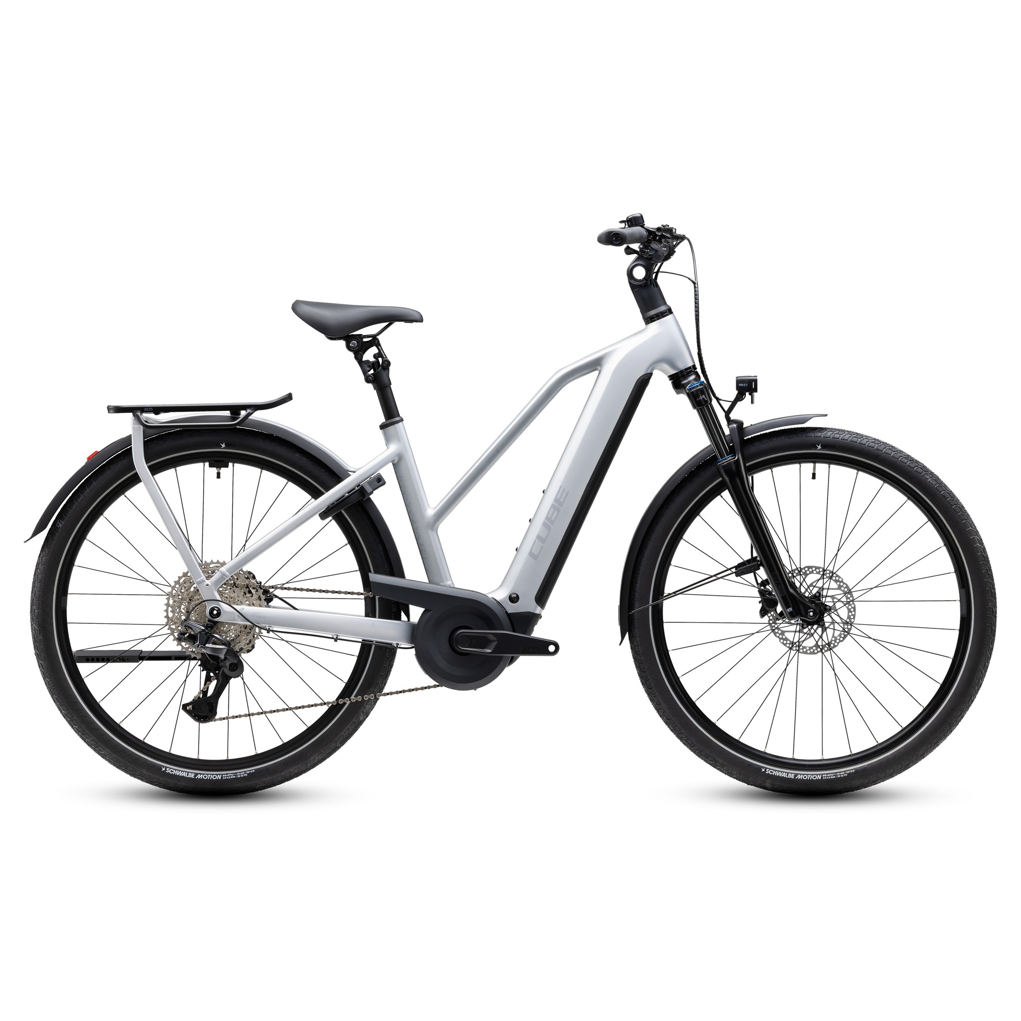 BICICLETA ELECTRICA CUBE KATHMANDU HYBRID ONE 800 TRAPEZE-Argintiu-46 cm