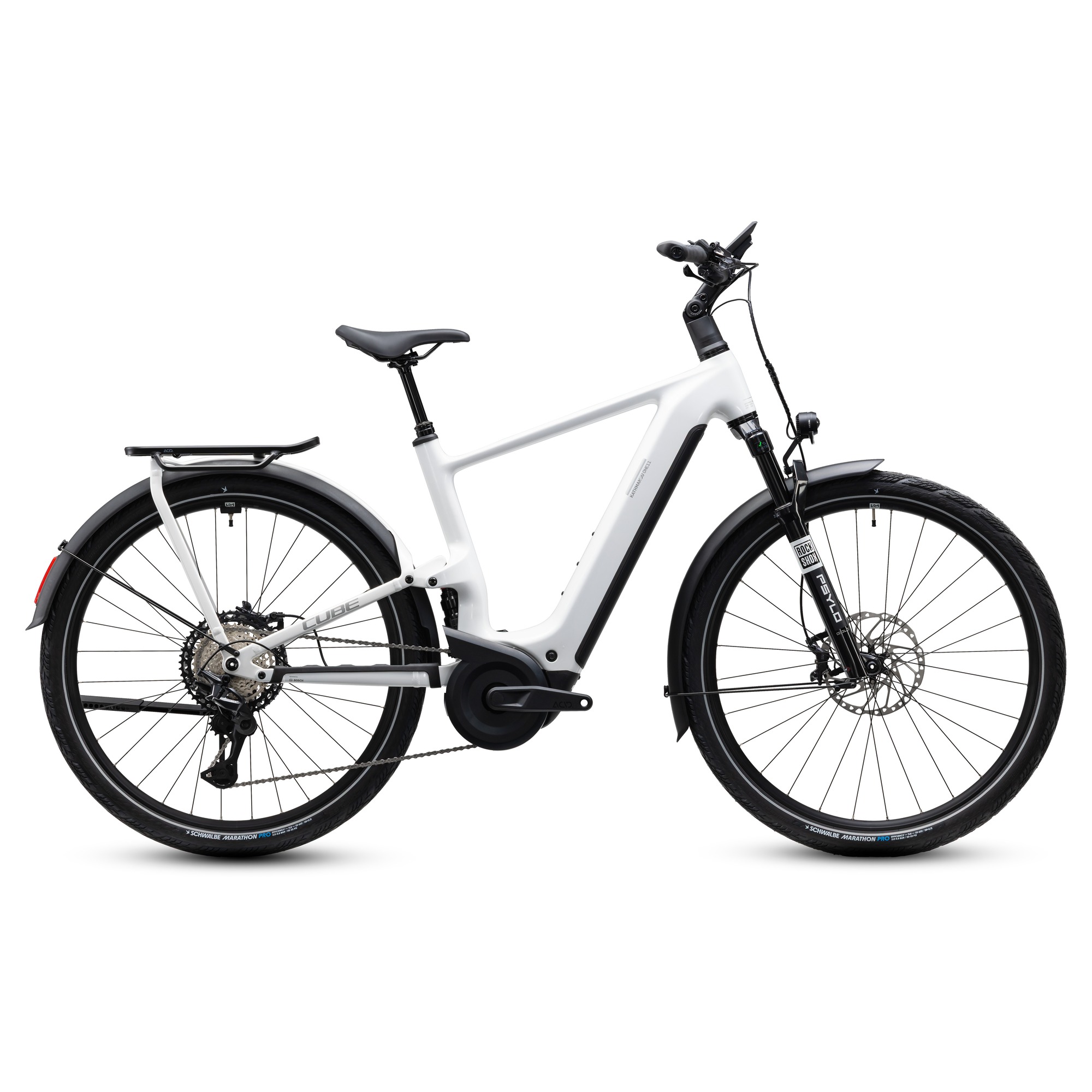 BICICLETA ELECTRICA CUBE KATHMANDU HYBRID ONE11 HPC SLX 800-Alb Lucios-54 cm