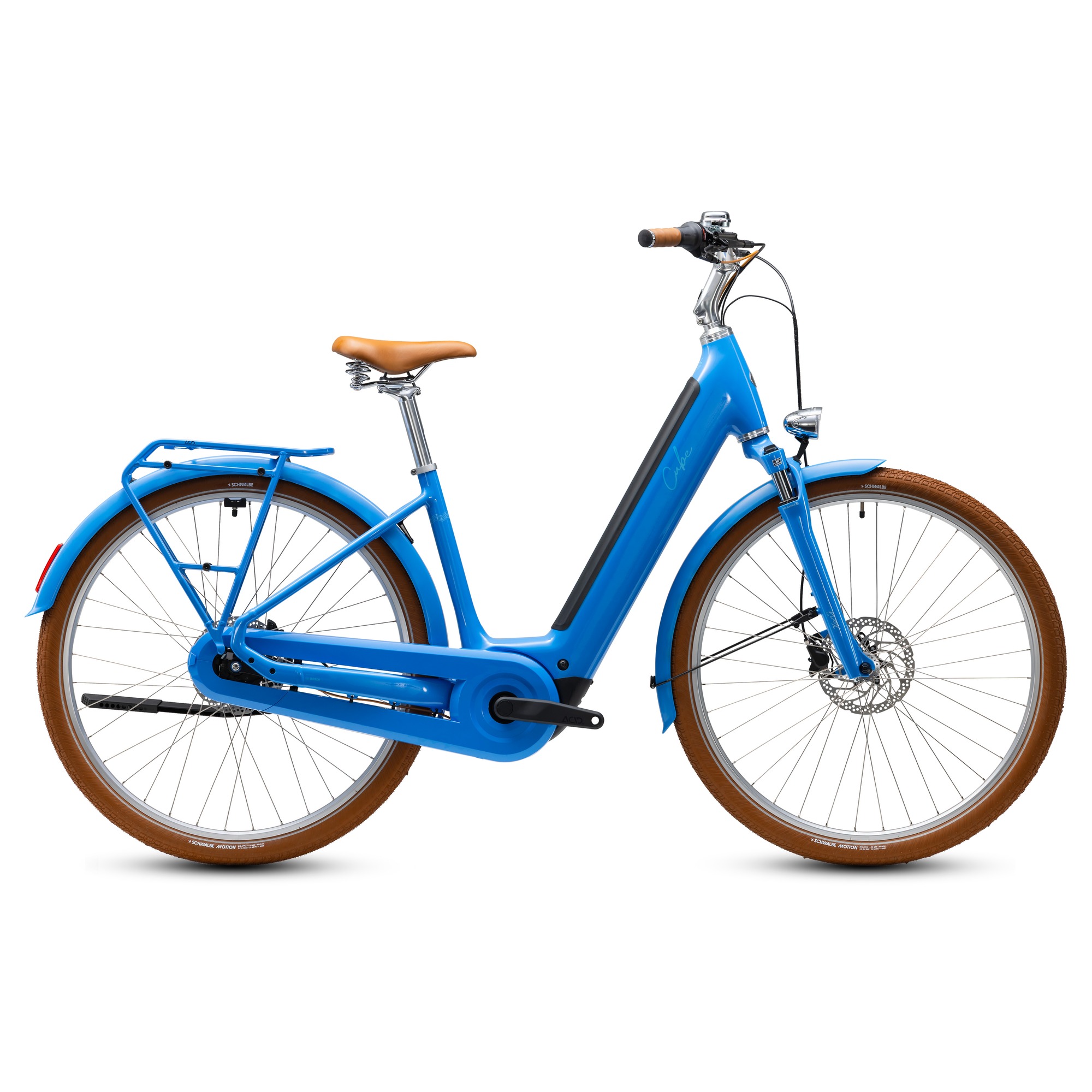 BICICLETA ELECTRICA CUBE ARUBA HYBRID 600 EASY ENTRY 26"-Albastru-42 cm