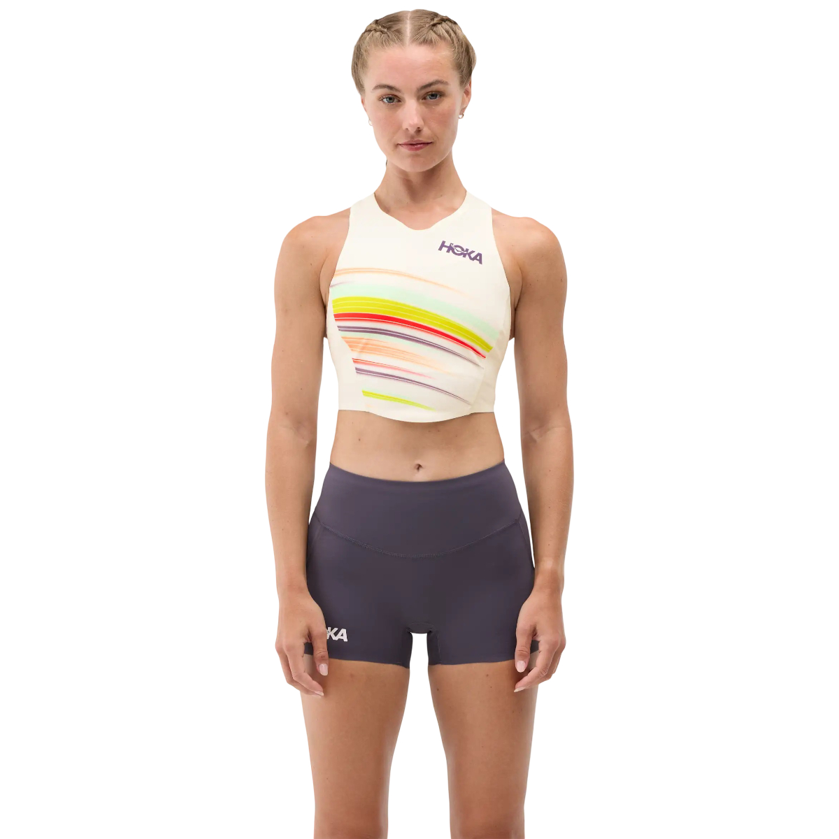 Bustiera dama Hoka Race Day Crop-Multicolor-XS