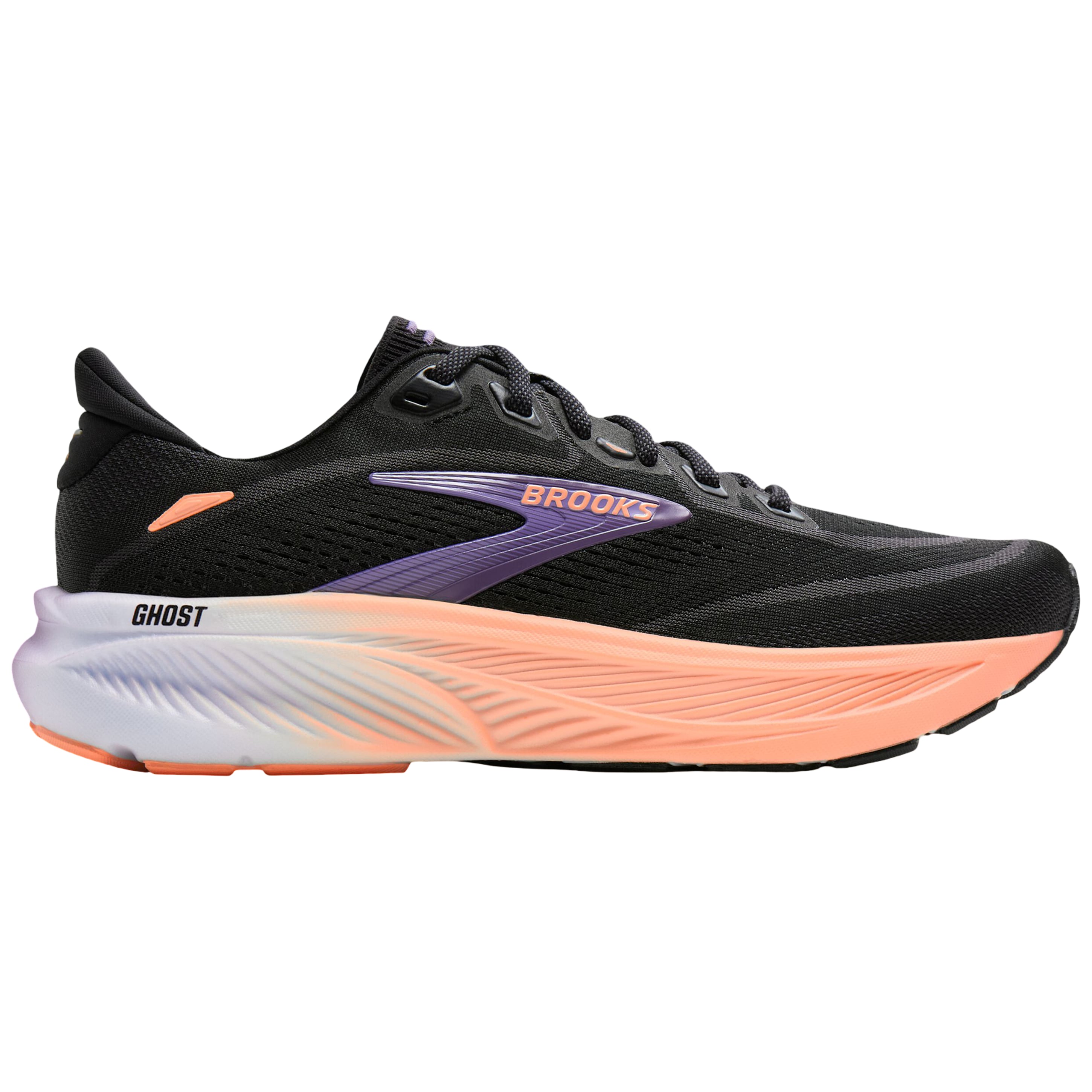 Pantofi alergare dama Brooks Ghost 18 FW 2026-Negru/Corai-36 1/2