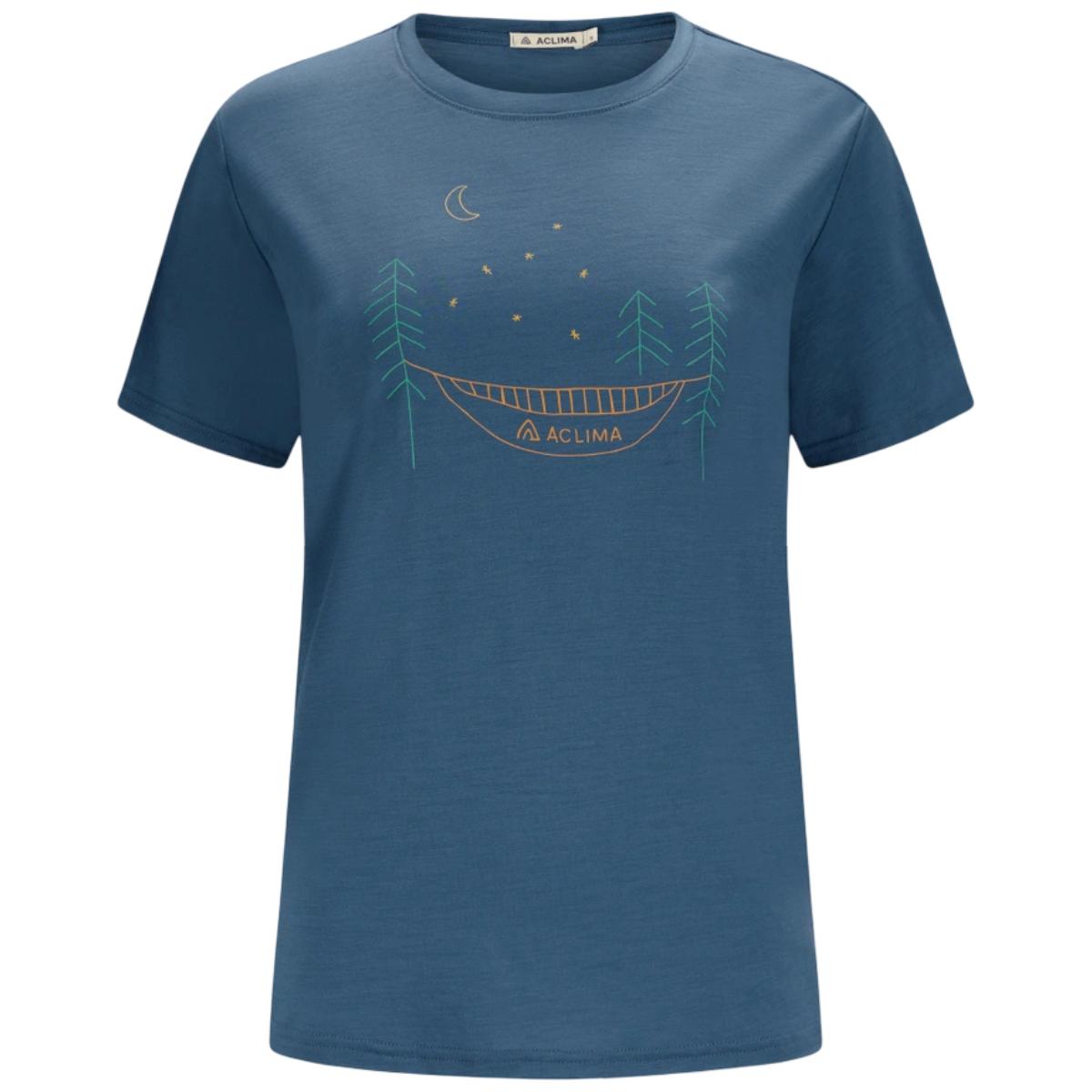 Tricou merino dama Aclima LightWool 140 Classic Forest-Albastru-XS