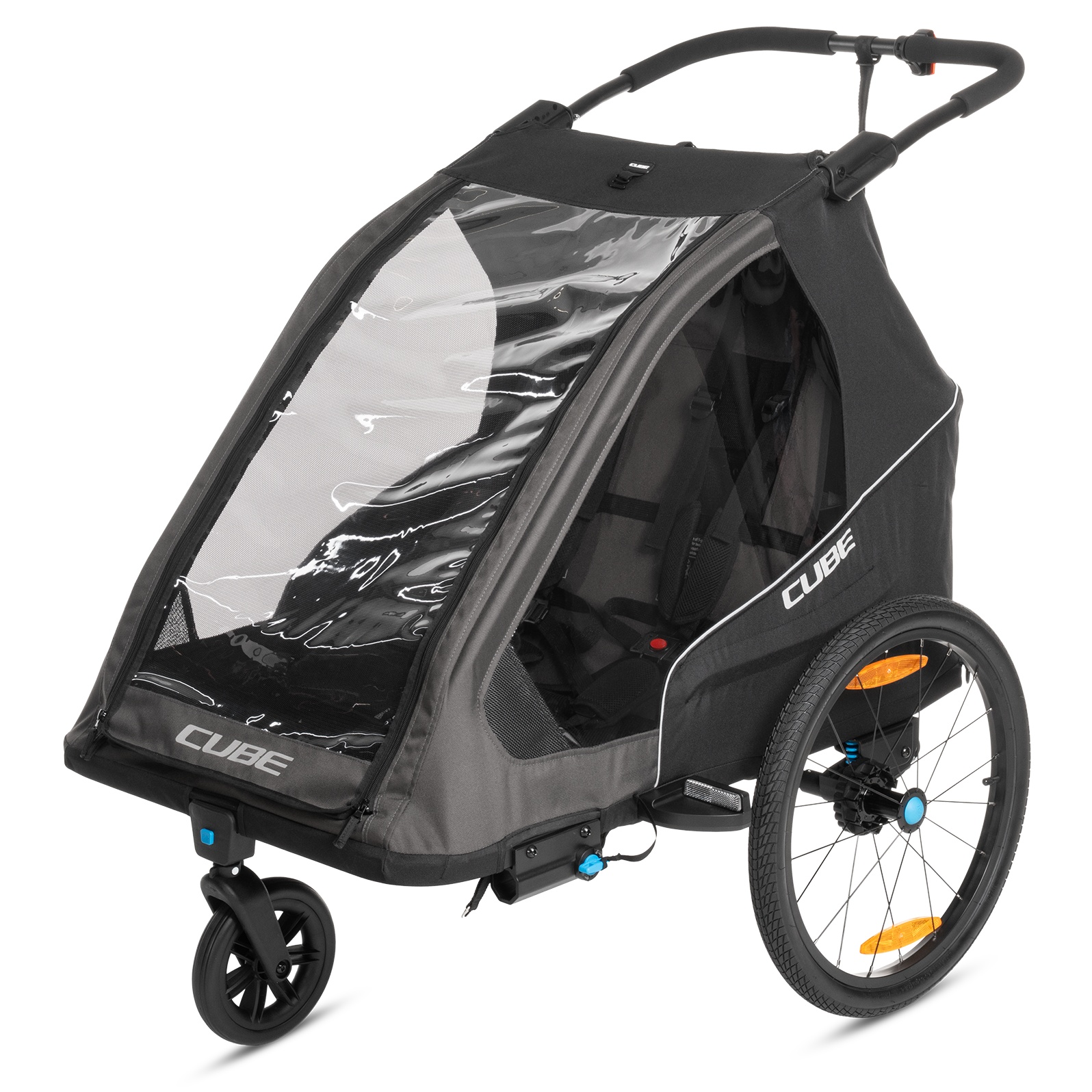 Carucior Transport Copii Cube Trailer Double Pure Negru