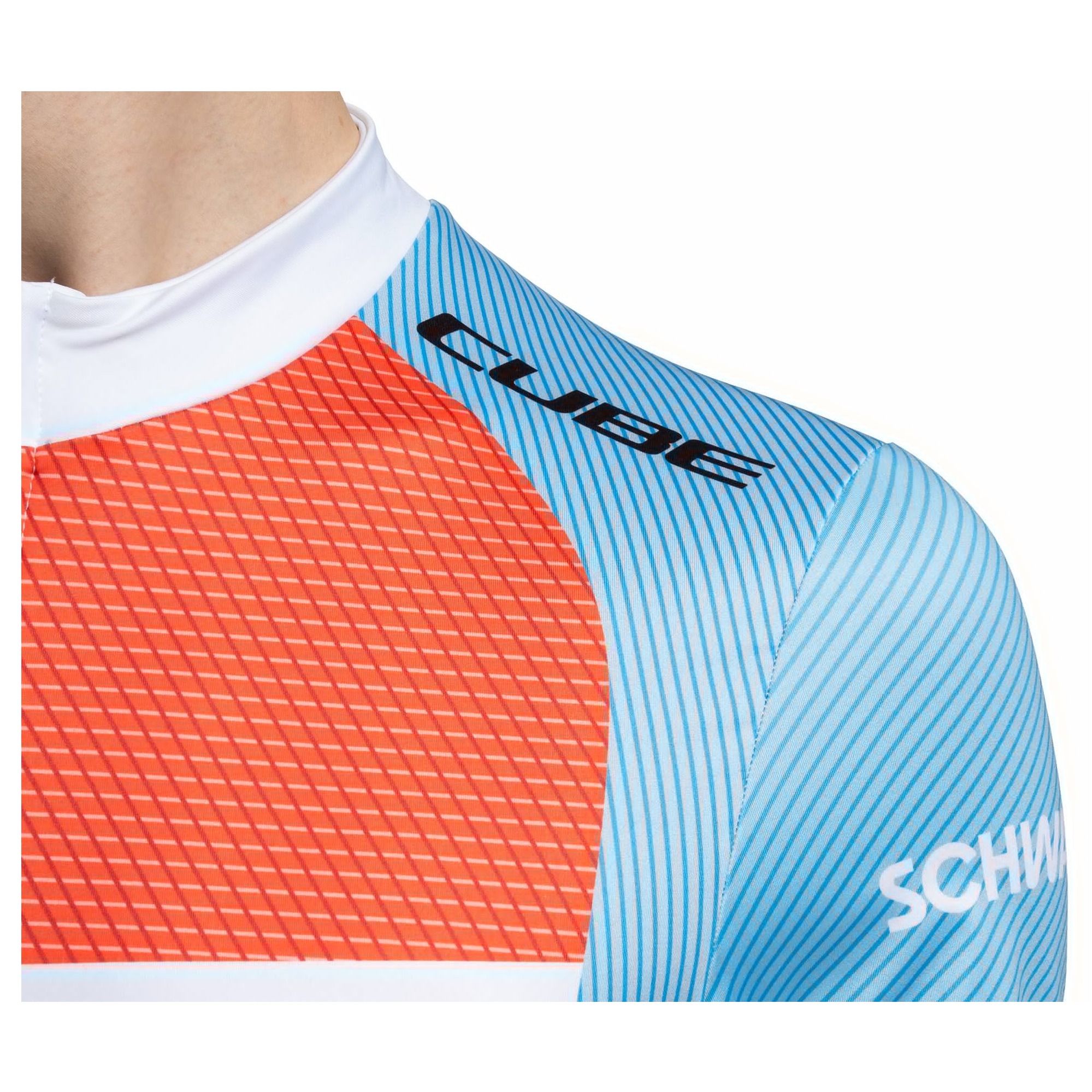 Tricou Cube Road/Xc X Factory Racing S/S Blue/Orange-XXL