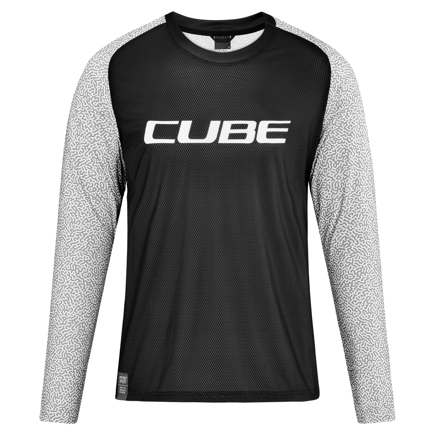 Tricou Ciclism Cube Vertex Round Neck Jersey L/S Grey-Black-S