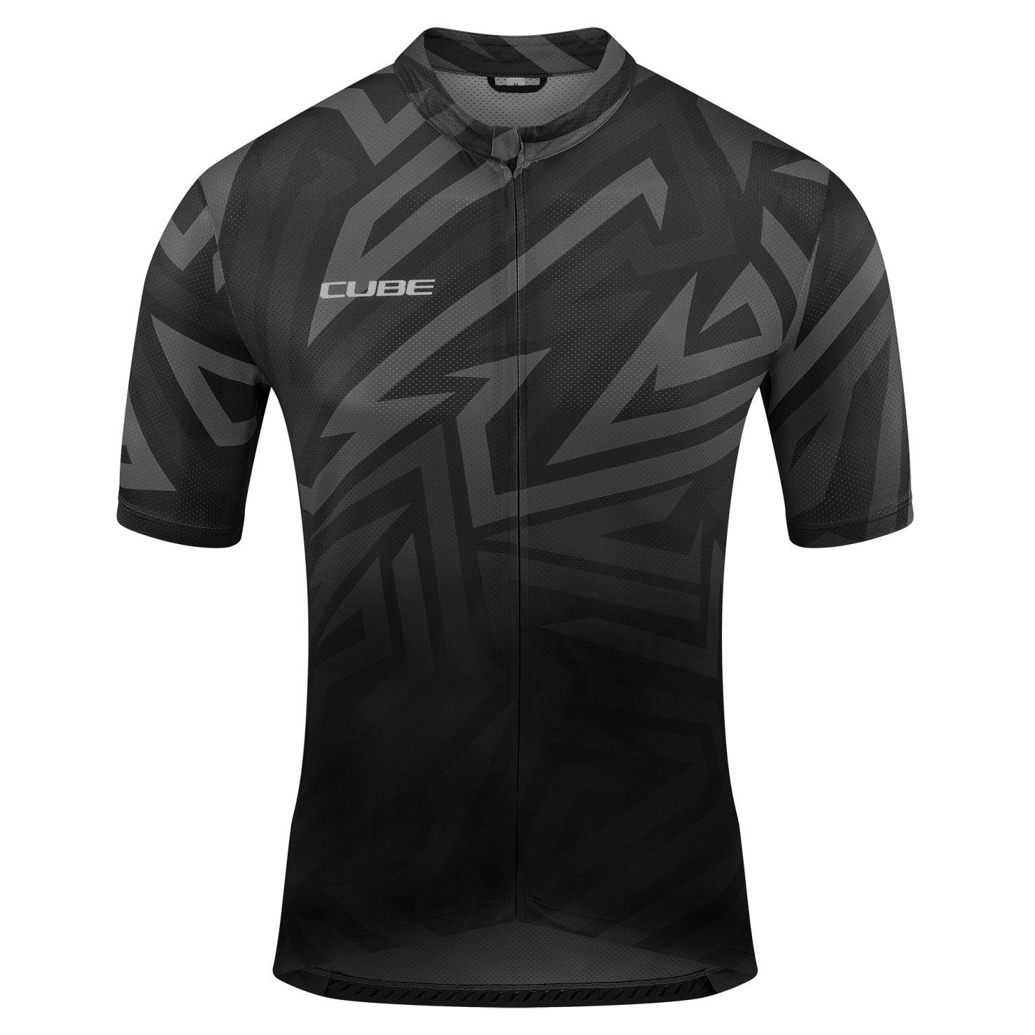 Tricou Ciclism Cube Atx Jersey Full Zip Cmpt S/S Black Grey-XS