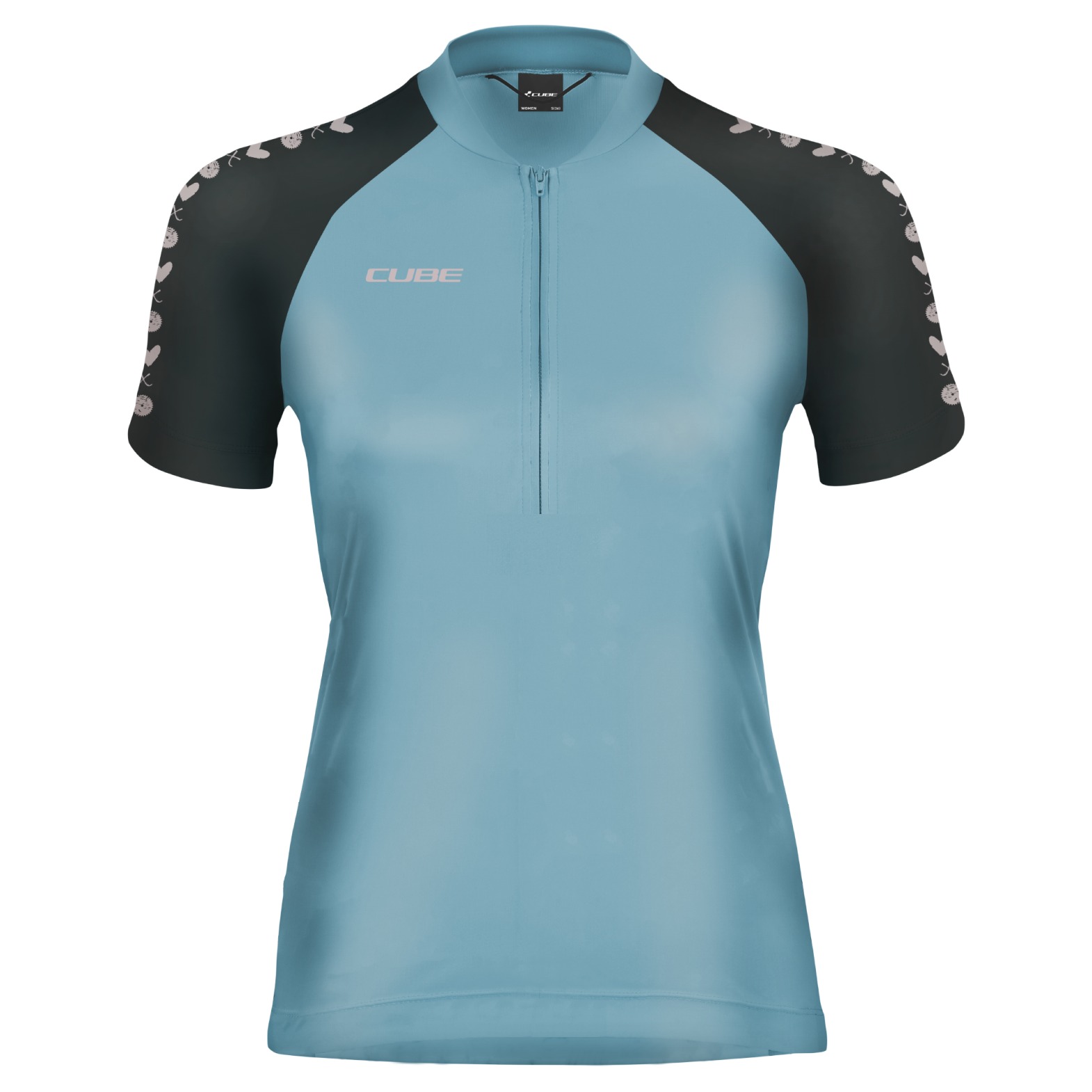 Tricou Cube Atx Ws Jersey Full Zip Cmpt S/S Blue-XS