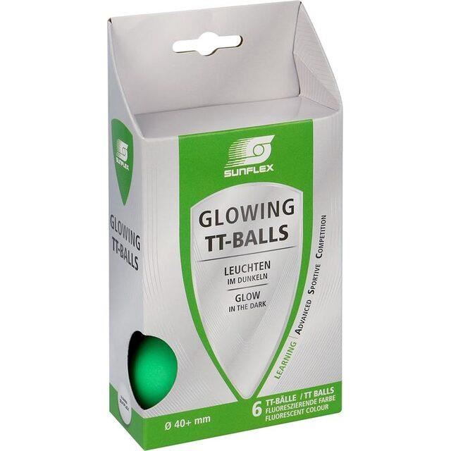 Set 6 mingi tenis de masa reflectorizante Sunflex Glowing TT-Balls