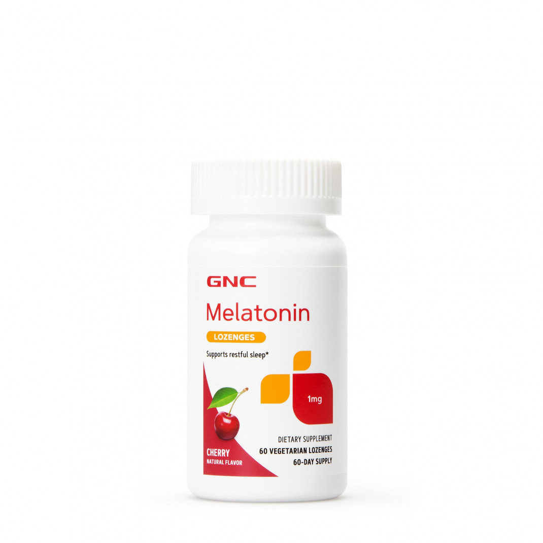 Melatonina masticabila GNC Melatonin Lozenges 1 Mg, Cu Aroma De Cirese, 60 Tb
