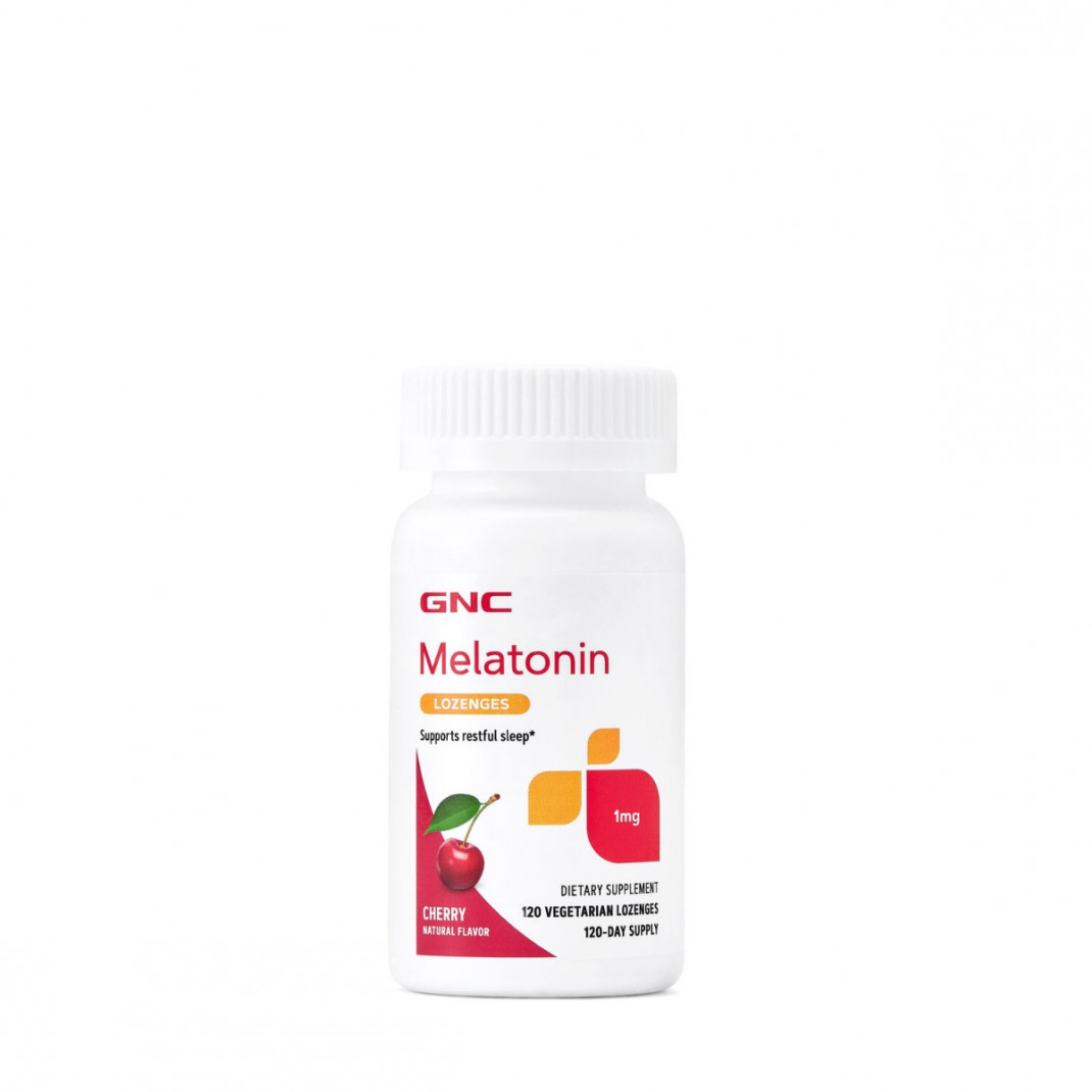Melatonina Masticabila cu Aroma de Cirese 1 Mg Gnc Melatonin Lozenges 1 Mg 120 Tb