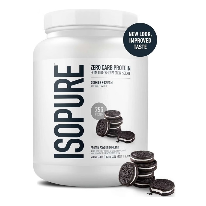 Cu aroma de biscuiti si crema Isopure Zero Carb Protein Powder, Proteina Izolata Din Zer 465 Gr