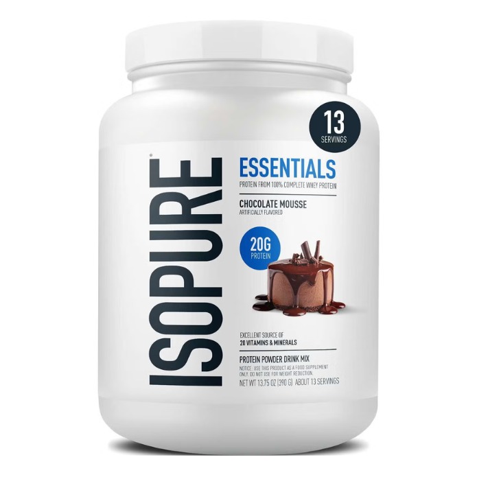 Proteina din zer cu aroma de mousse de ciocolata Isopure Essentials Protein Powder, 390 Gr