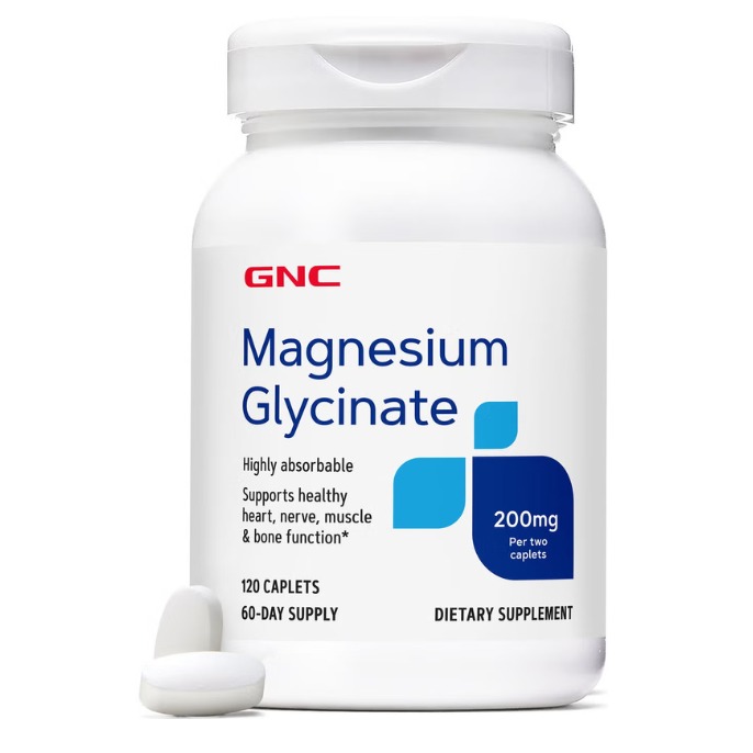Bisglicinat de magneziu pentru relaxarea musculara si sustinerea sistemului nervos GNC Magnesium Glycinate 200 Mg, 120 cps