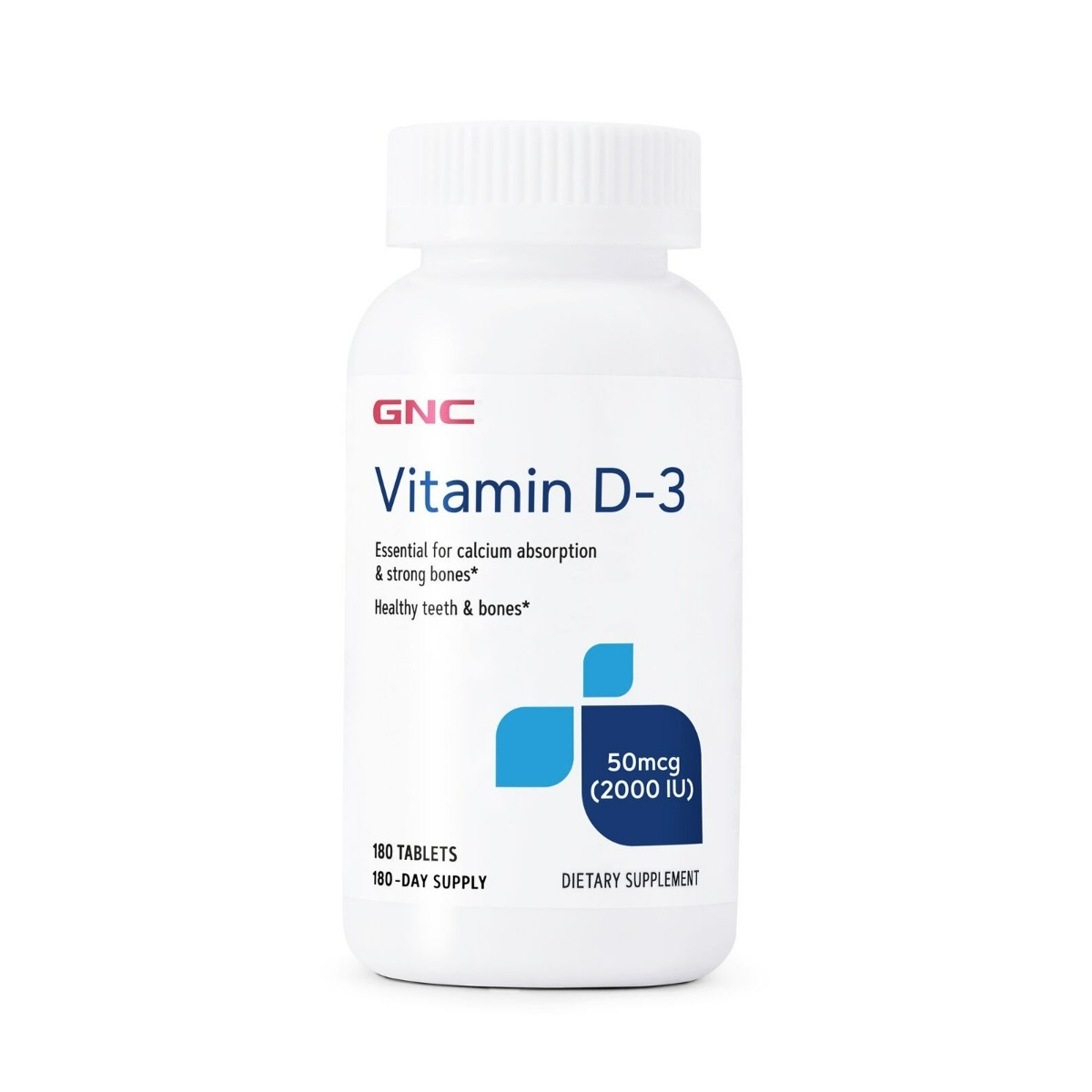 Supliment alimentar GNC Vitamina D-3 50 mcg (2000 UI) 180 TB
