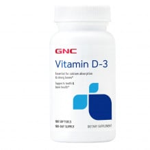 GNC Vitamin D-3 2000 UI, Vitamina D-3 50 mcg (2000 UI) Naturala 100% din Lanolina, 180 cps
