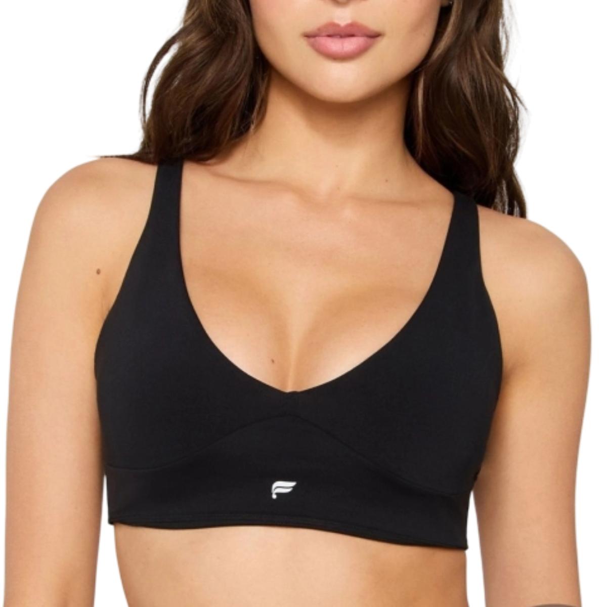 Bustiera dama Fabletics PureLuxe Longline Low Impact-Negru-XS