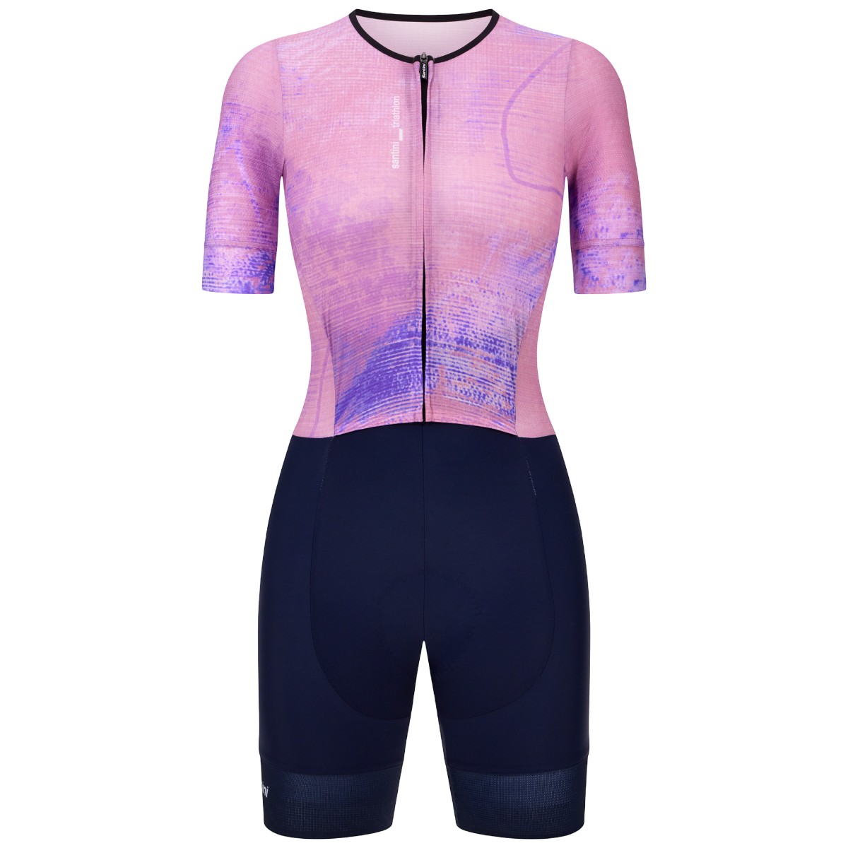 Costum triatlon dama Santini Leaf Motion SS 2026-Roz/Bleumarin-XXS