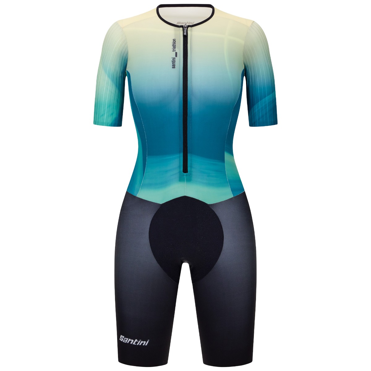 Costum triatlon dama Santini Viper Block SS 2026-Turcoaz/Negru-XXS