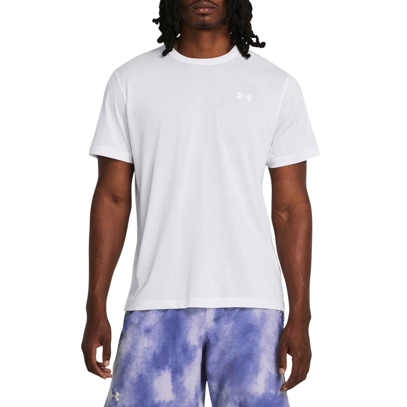 Tricou alergare barbati Under Armour Launch SS 2026-Alb-S