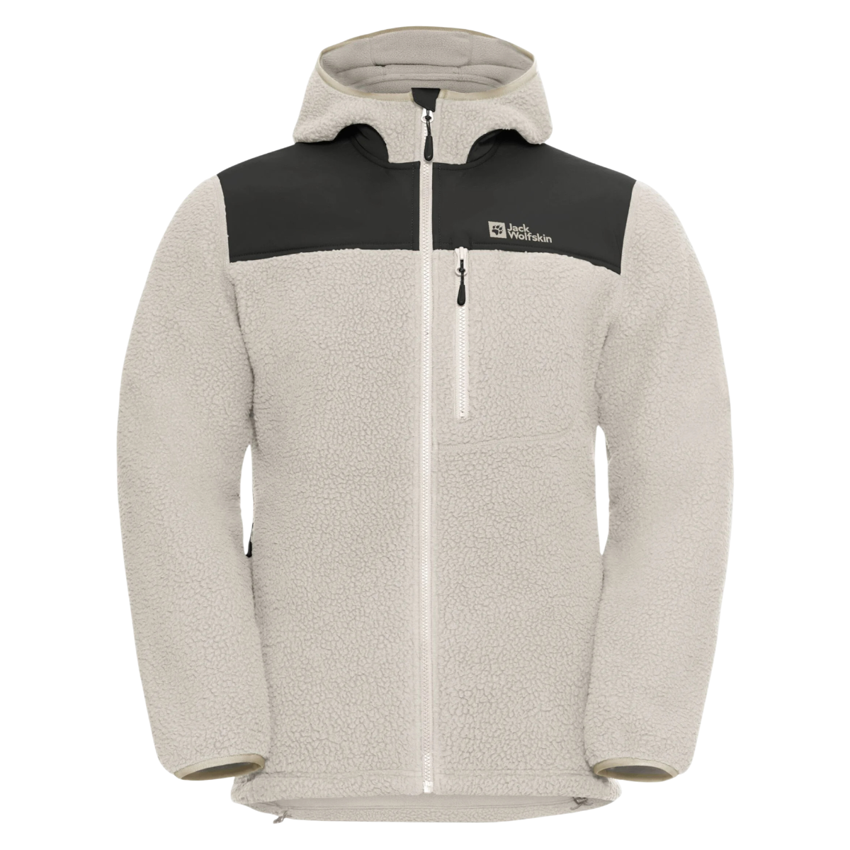 Fleece barbati Jack Wolfskin Kammweg Pile FW 2025-Bej/Negru-S