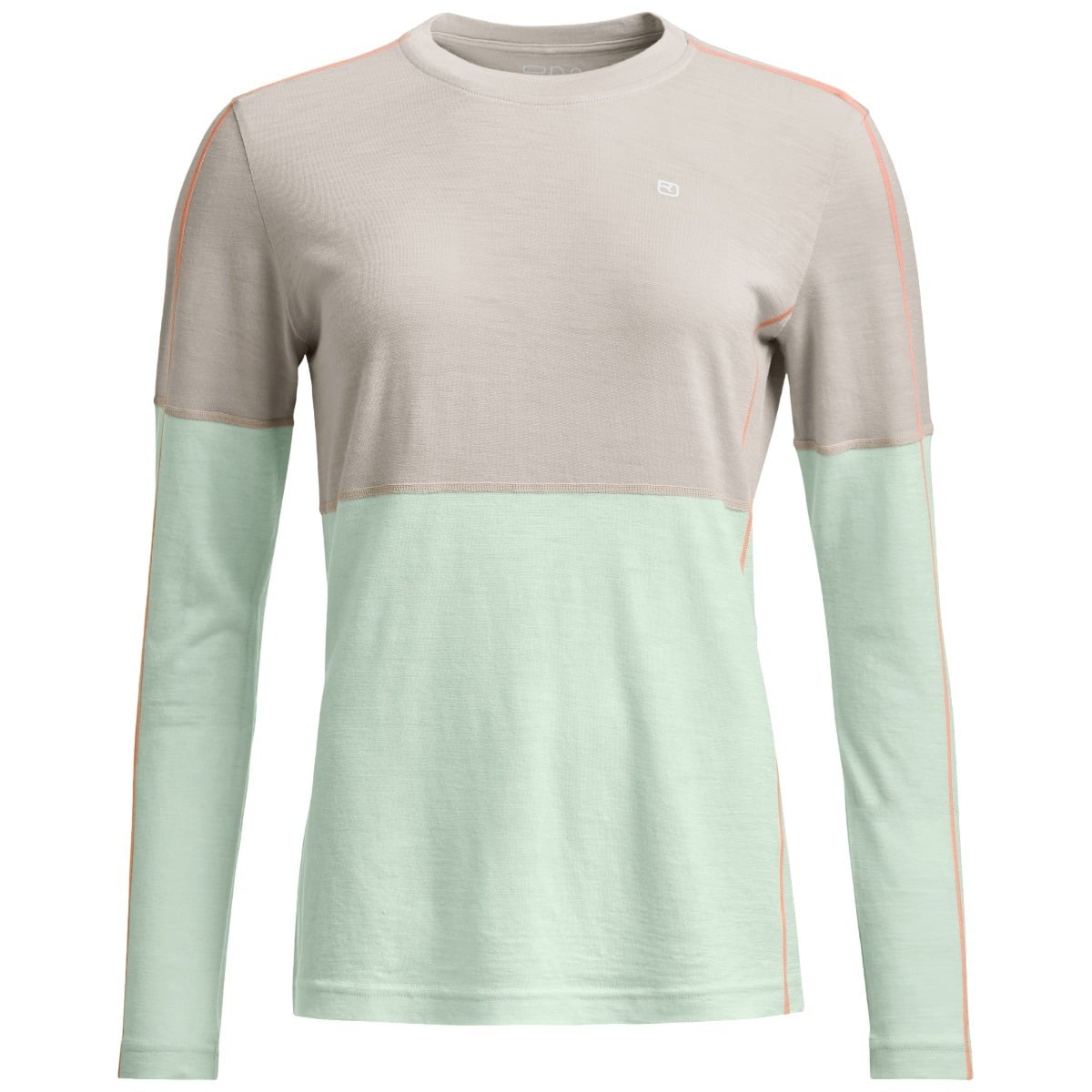 Bluza de corp dama Ortovox Merino 185 Rock'N'Wool-Bej/Verde Deschis-M