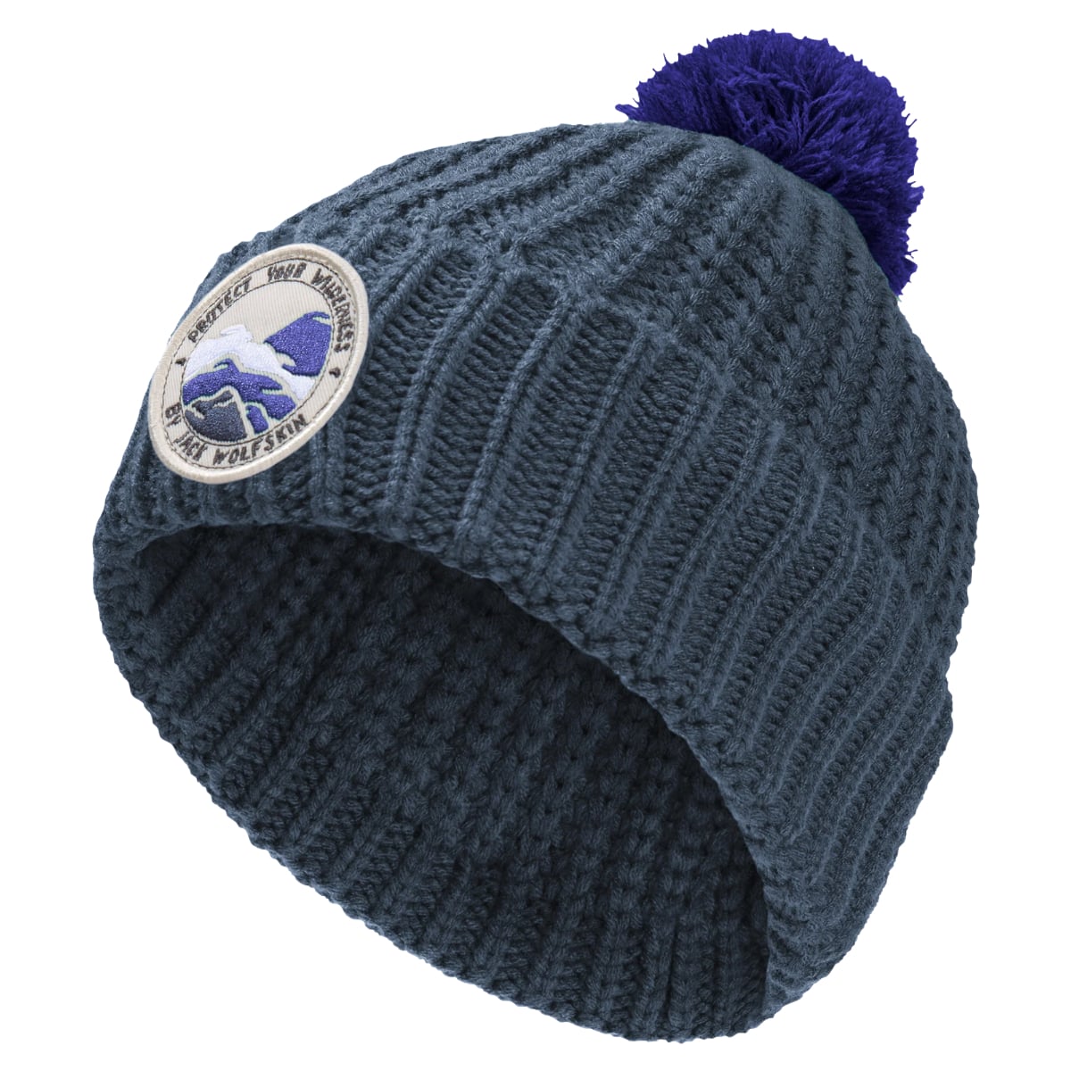 Caciula copii Jack Wolfskin Pompom Badge FW 2026-Bleumarin-S