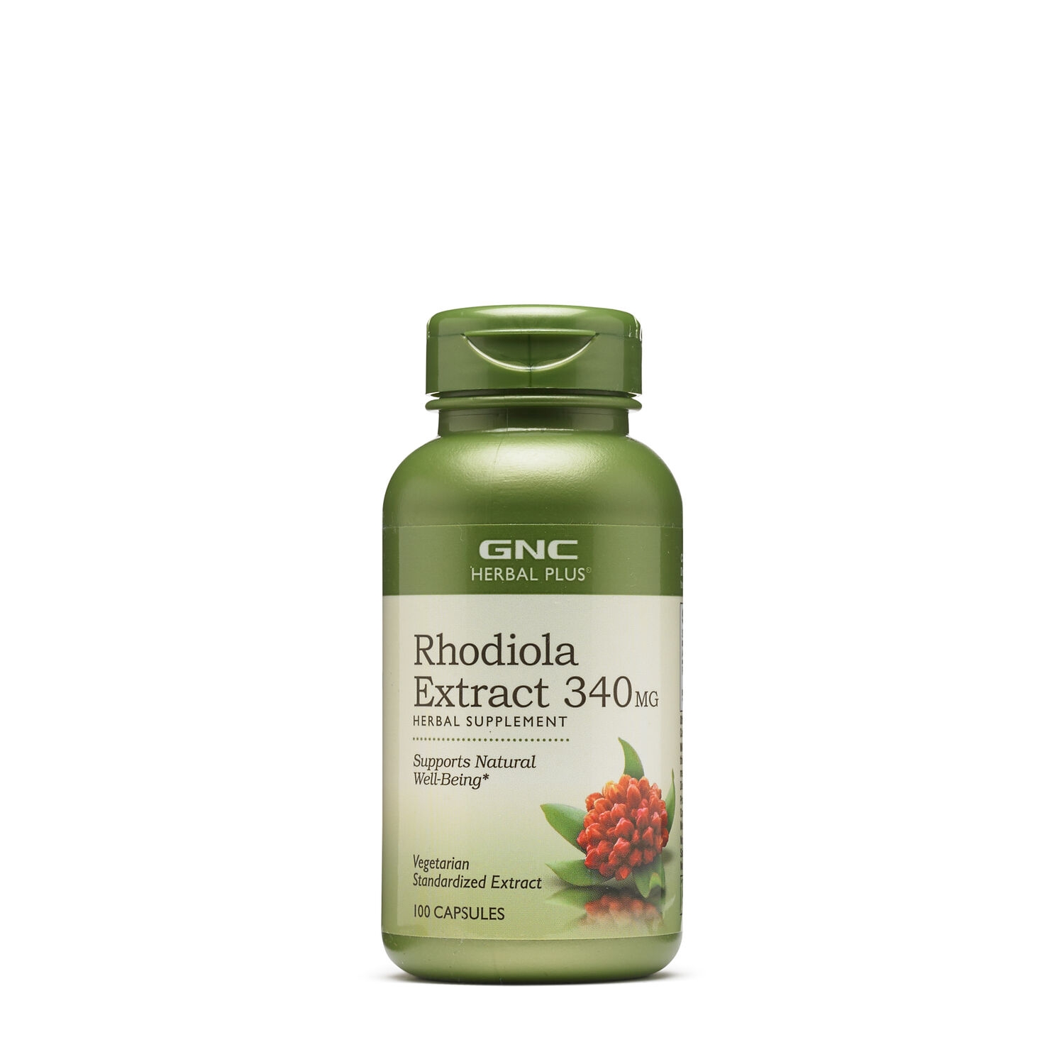 Extract de rodiola GNC Herbal Plus Rhodiola 340mg, Pentru Energie, Rezistenta La Stres Si Echilibru Mental, 100 Cps